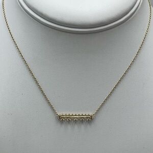Kendra Scott Gold Plated Anissa Bar Pendant Cubic Zirconia Regal Necklace